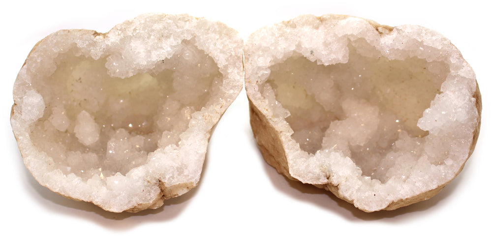 30–40cm Quartz Geode with rough exterior and shimmering crystals