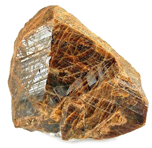 Monazite, Brown, angular, raw, mineral, shiny, lines