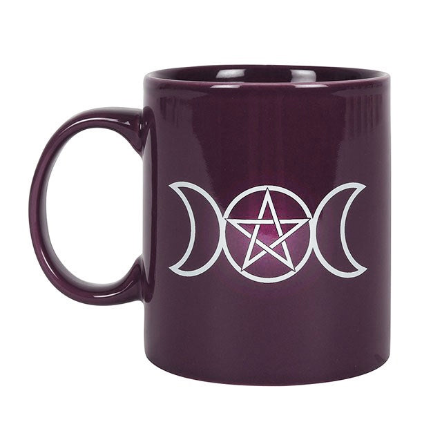 Triple Moon with Pentagram in Purple  Mug