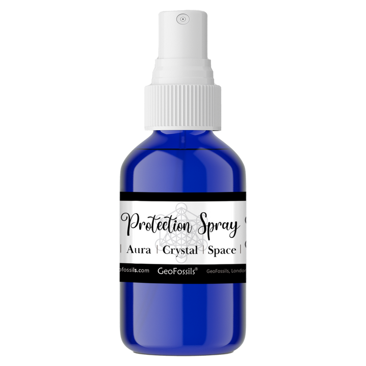GeoFossils Aura Protection Spray – Crystal-Infused Mist with Frankincense and Tourmaline for Energy Shielding and Grounding