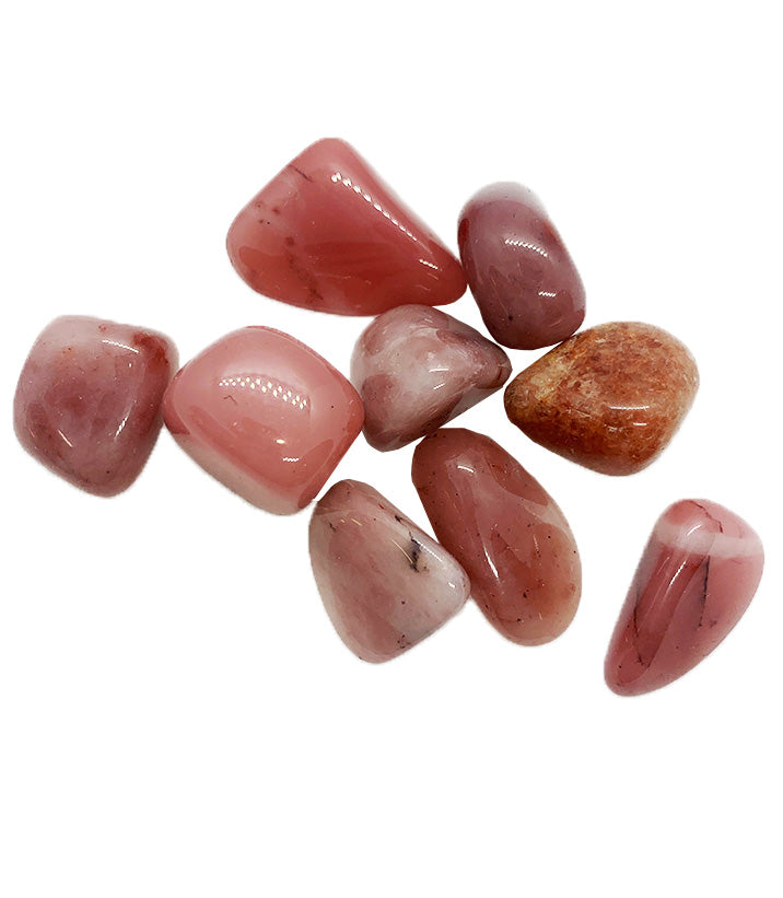 GeoFossils Angel Skin Quartz Tumble Stone (20-25mm) Single Stone Pink stone, shiny, polished