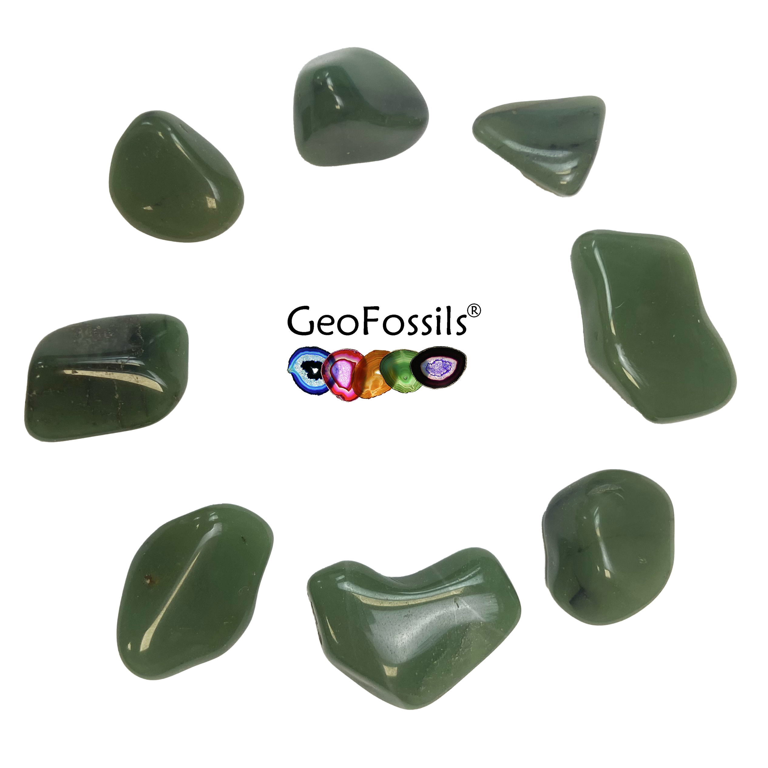 Geofossils Green Quartz Polished Tumble Stone Healing Crystals