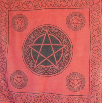 Pentagram Altar Cloth in Black Print