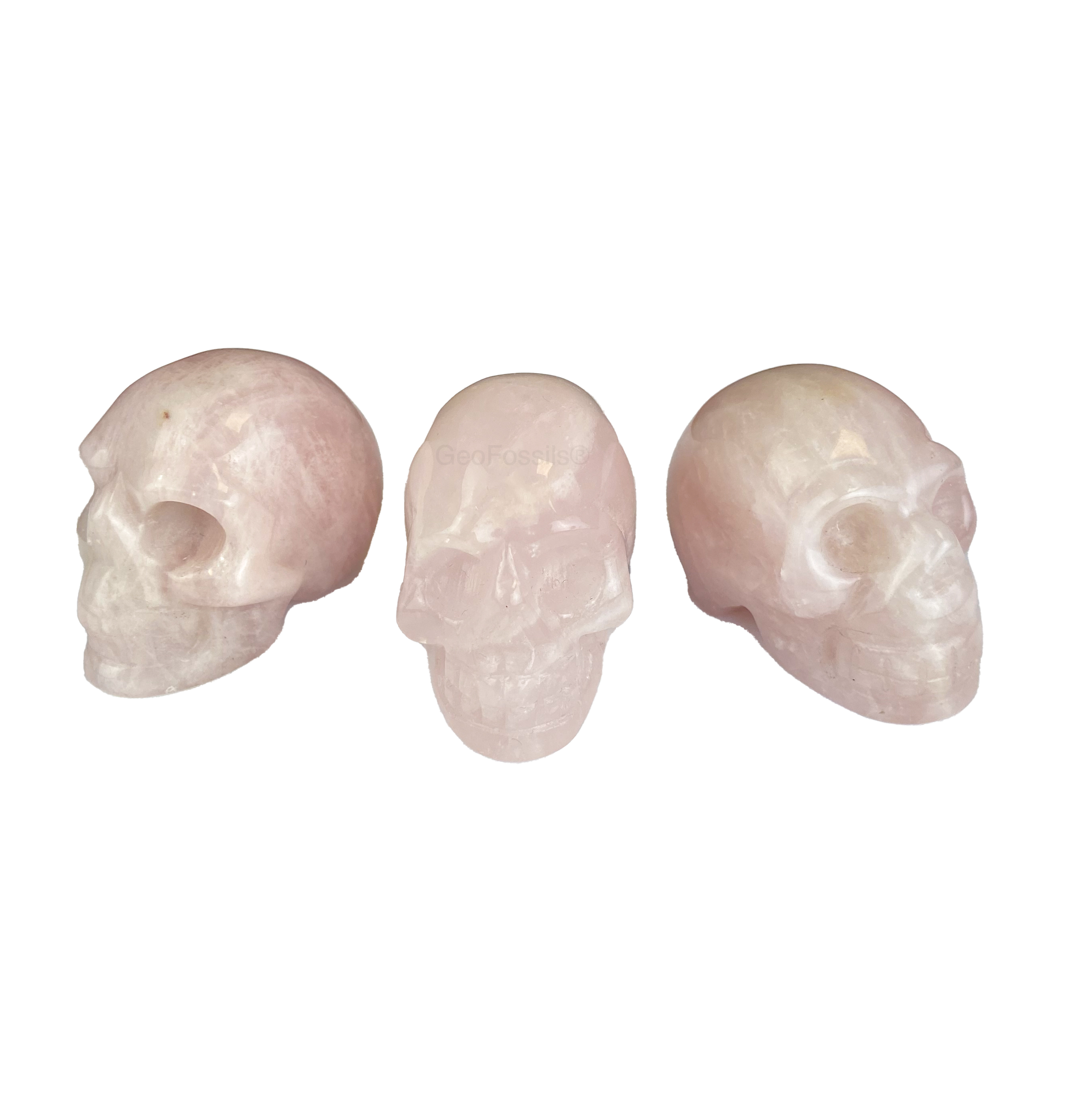 Geofossils Rose Quartz Skull Healing Crystal