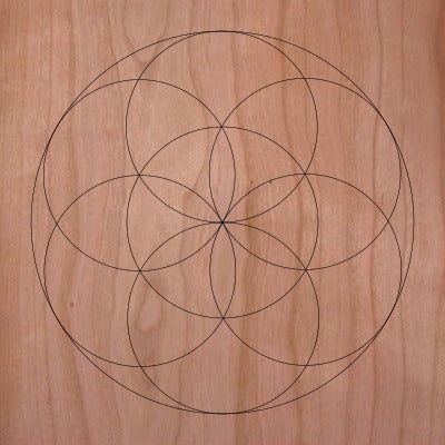 Sacred Geometry Wooden Crystal Grid Plate - Seed of Life