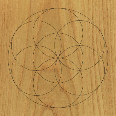 Sacred Geometry Wooden Crystal Grid Plate - Seed of Life