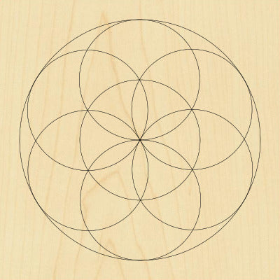 Sacred Geometry Wooden Crystal Grid Plate - Seed of Life