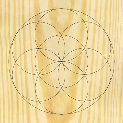 Sacred Geometry Wooden Crystal Grid Plate - Seed of Life