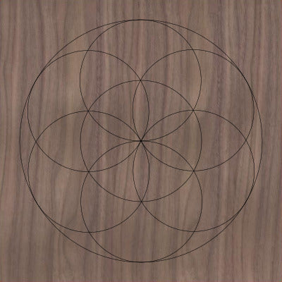Sacred Geometry Wooden Crystal Grid Plate - Seed of Life