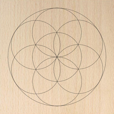 Sacred Geometry Wooden Crystal Grid Plate - Seed of Life