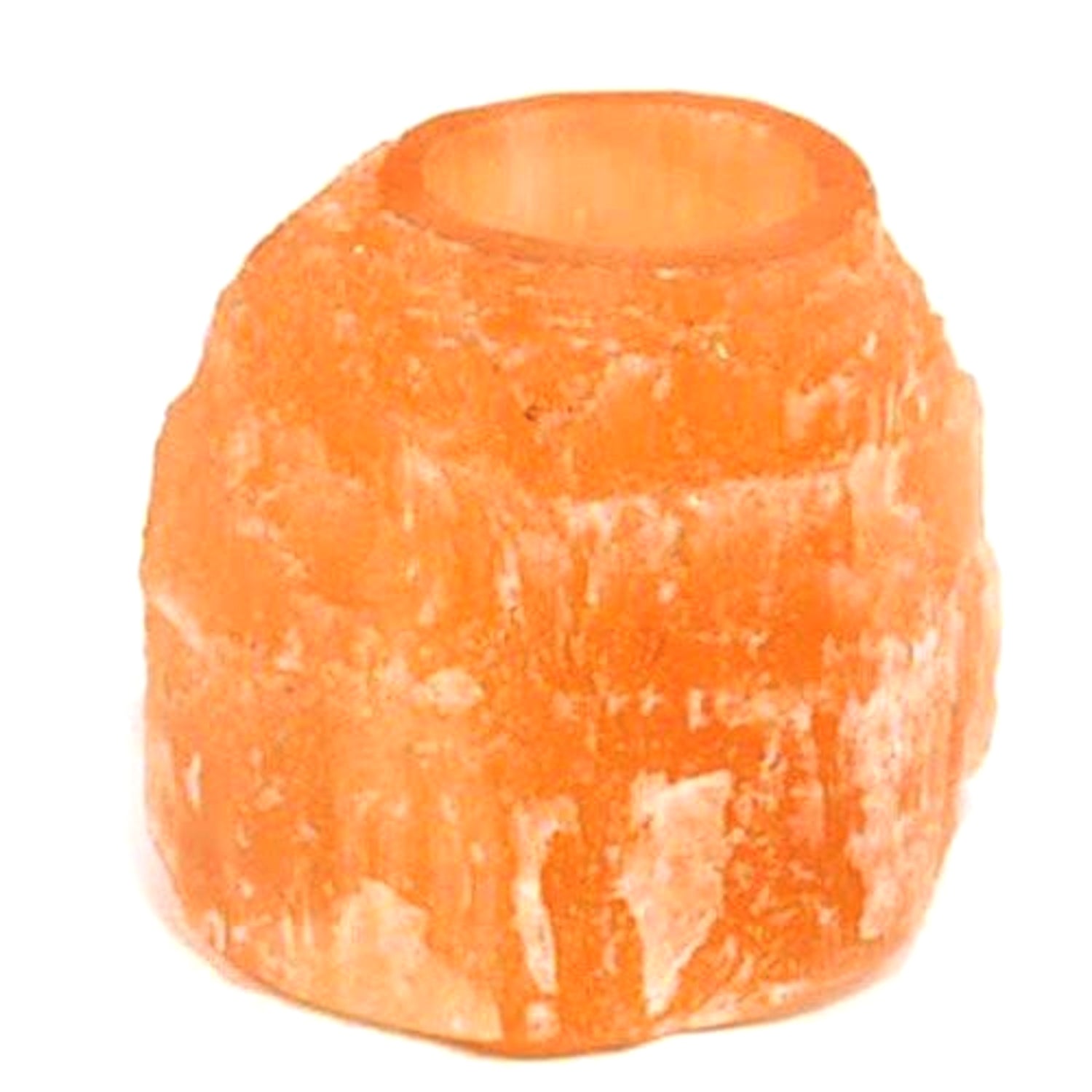 Orange Selenite Tea Light Holder - Skyscraper