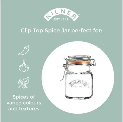 Kilner Vintage Square Glass Clip Top Airtight Jar