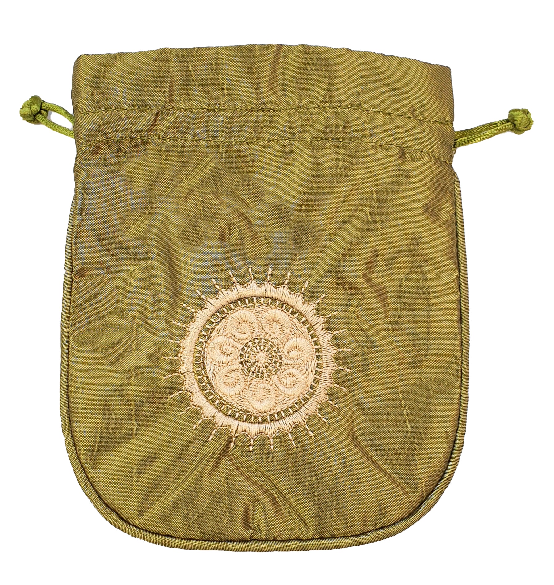 Upcycled Satin Sari Bags with Sunburst Fibonacci