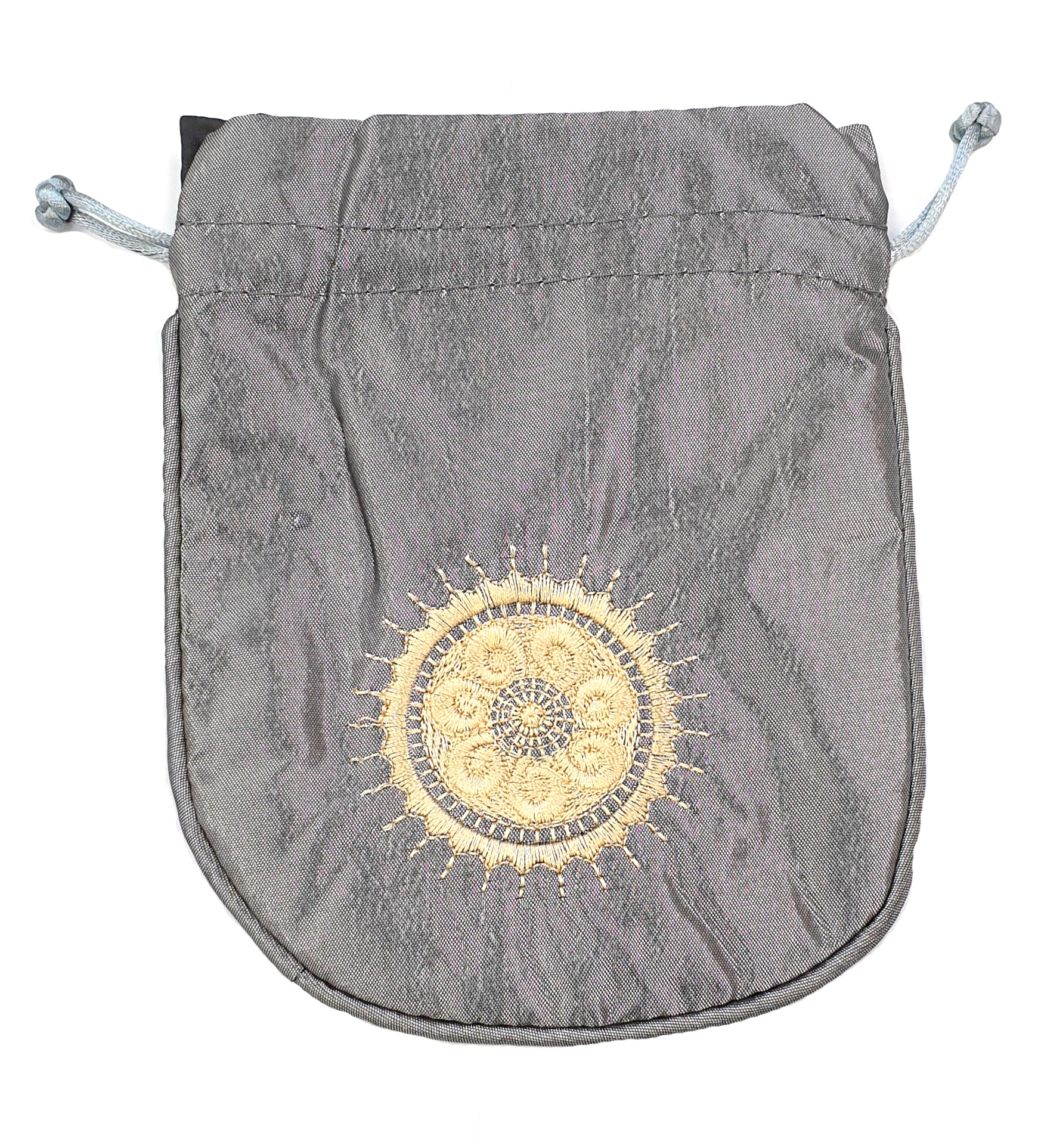 Upcycled Satin Sari Bags with Sunburst Fibonacci