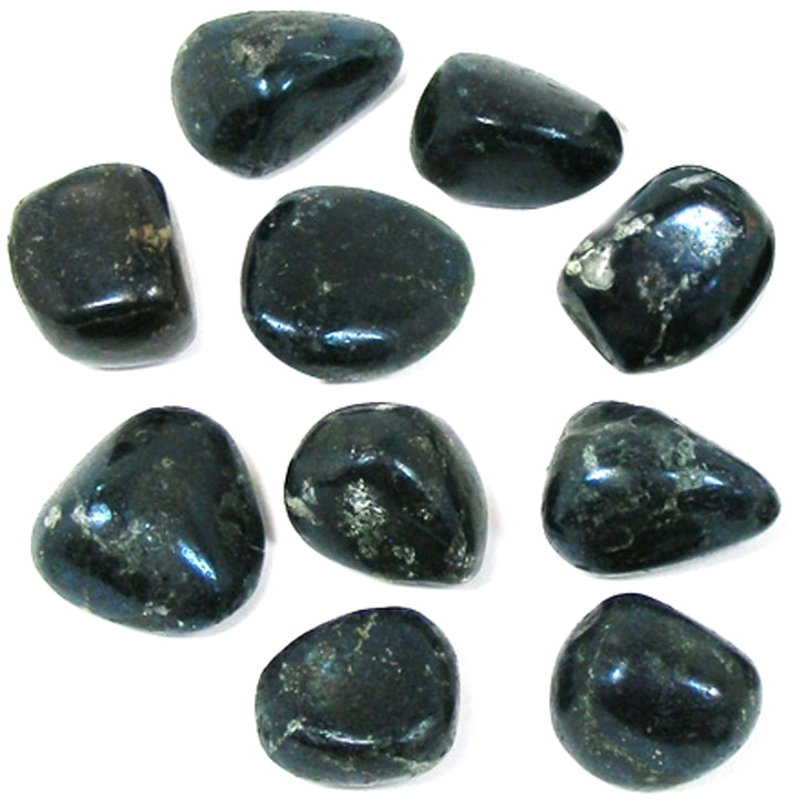 GeoFossils Covellite Rare Tumble Stone, a deep indigo-blue metallic crystal for intuition, spiritual transformation, and emotional clarity.